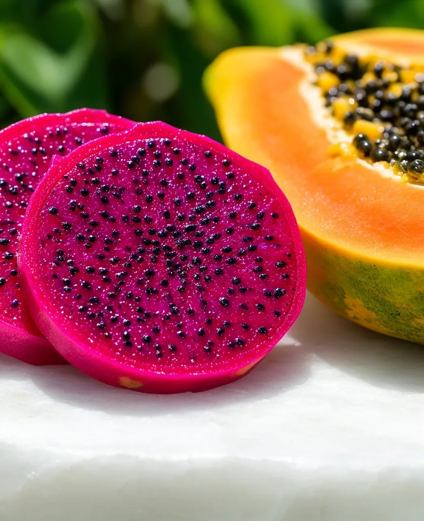 Detalle de frutas ricas en fibra
