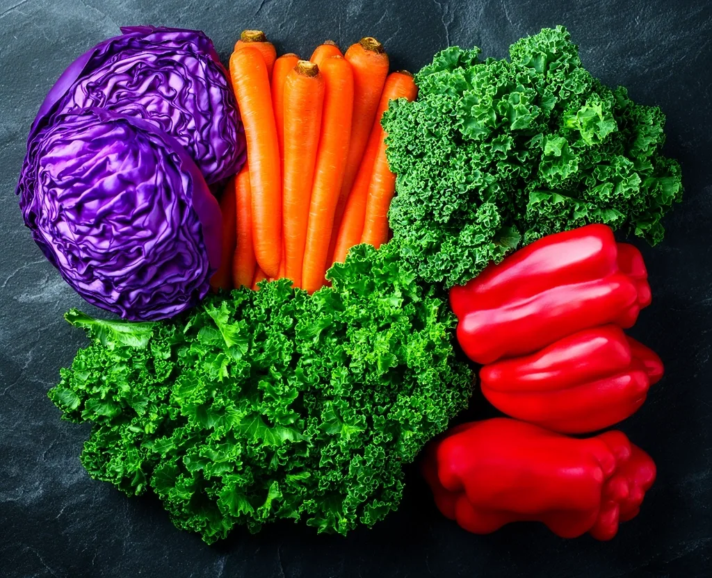 Variedad de vegetales para la salud intestinal